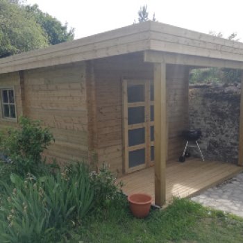 Abri de jardin en bois Toit Terrasse avec auvent Abri de jardin en bois Toit Terrasse avec auvent